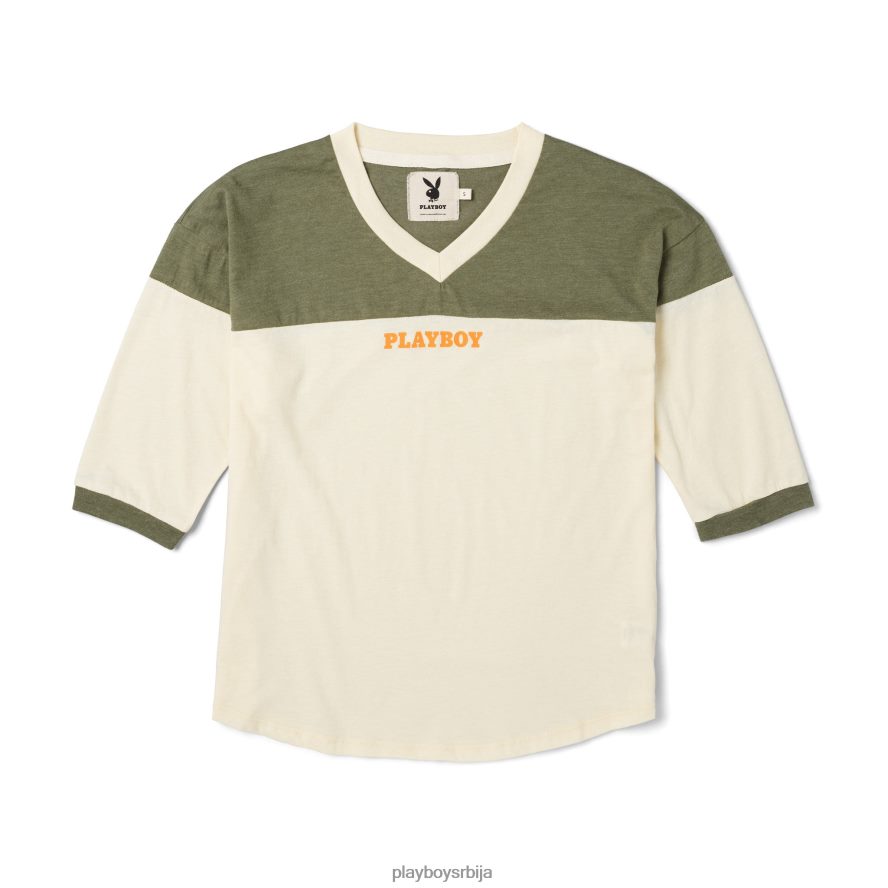 одећу Playboy камп мајица са в-изрезом дугих рукава 1/2 оригинални Жене 2F84PF1043