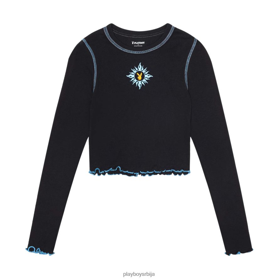 одећу Playboy контрастни шав дуги рукав антрацит Жене 2F84PF996