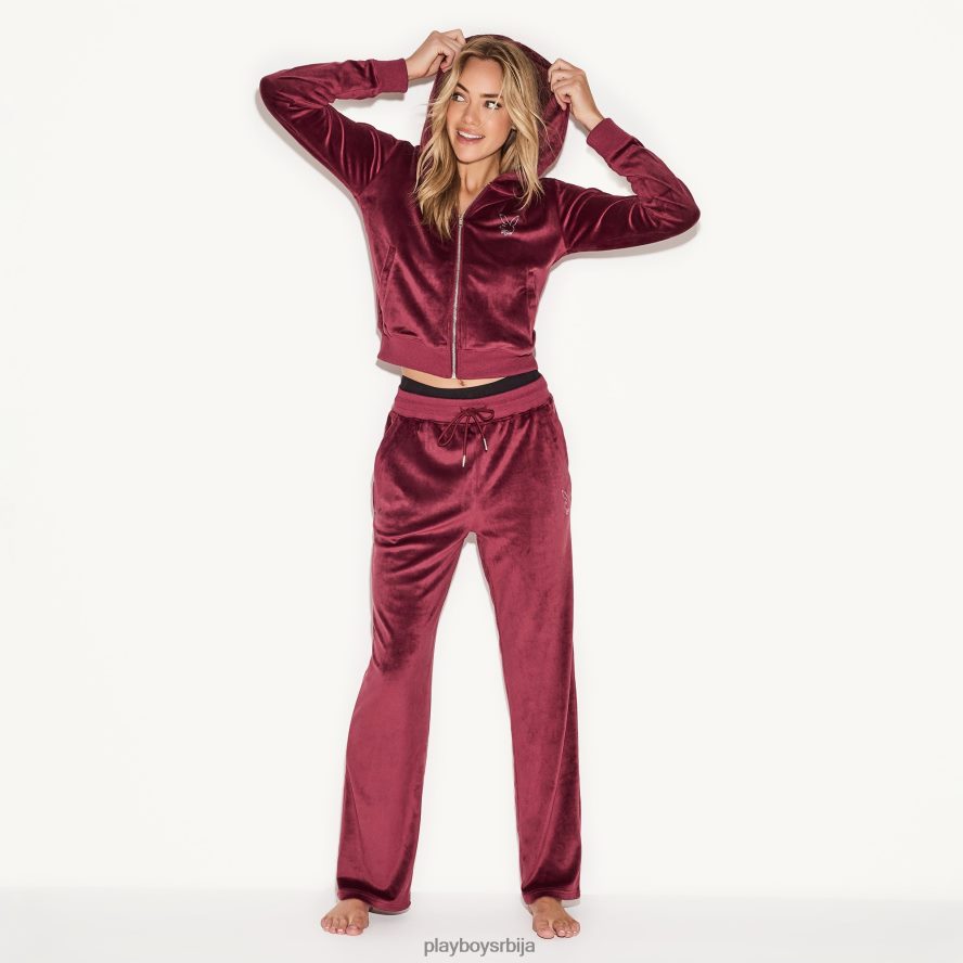 одећу Playboy панталоне од велура бордо Жене 2F84PF1185