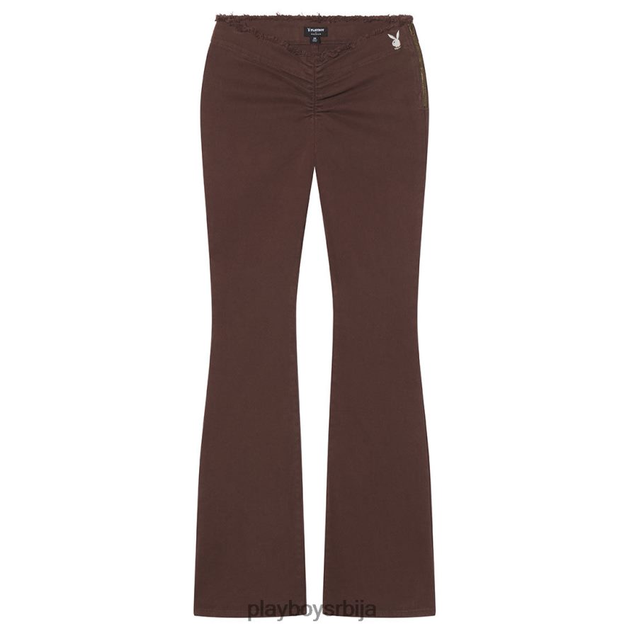 одећу Playboy деним панталоне са ниским растом браон Жене 2F84PF1195