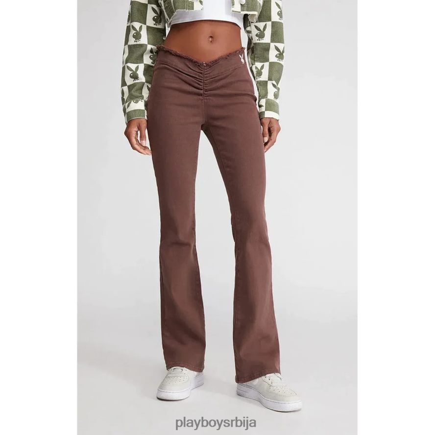 одећу Playboy деним панталоне са ниским растом браон Жене 2F84PF1195