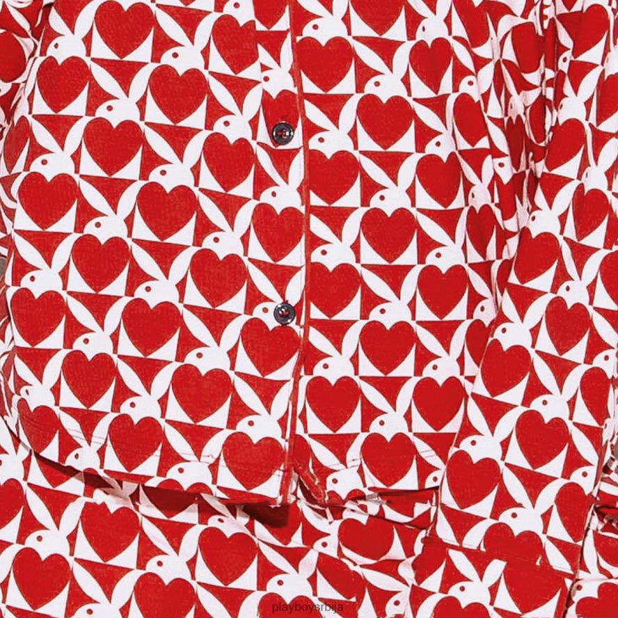 одећу Playboy комплет пиџаме за спавање срце зеко црвено Жене 2F84PF1215