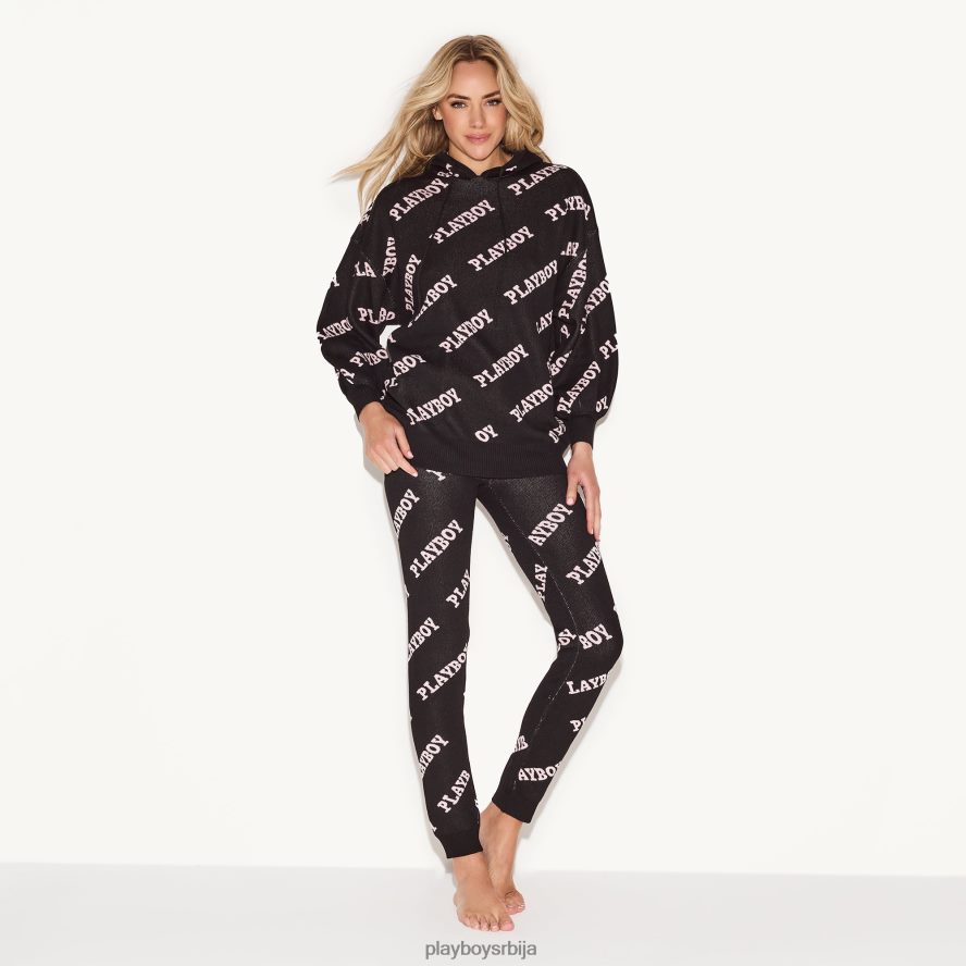 одећу Playboy мастхеад интарзија плетене хеланке црн Жене 2F84PF1221