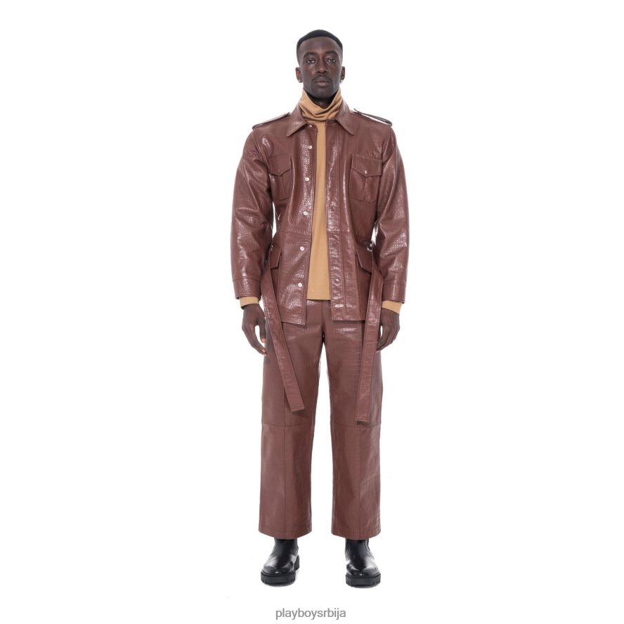 одећу Playboy сафари јакна од крокодилске коже чоколада мушкарци 2F84PF503