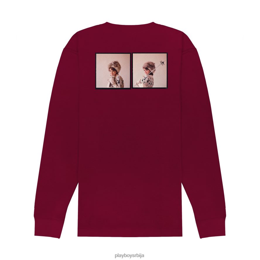 одећу Playboy јануар 1964. другарица за игру Схарон Рогерс ски бунни лонг слееве мароон мушкарци 2F84PF184