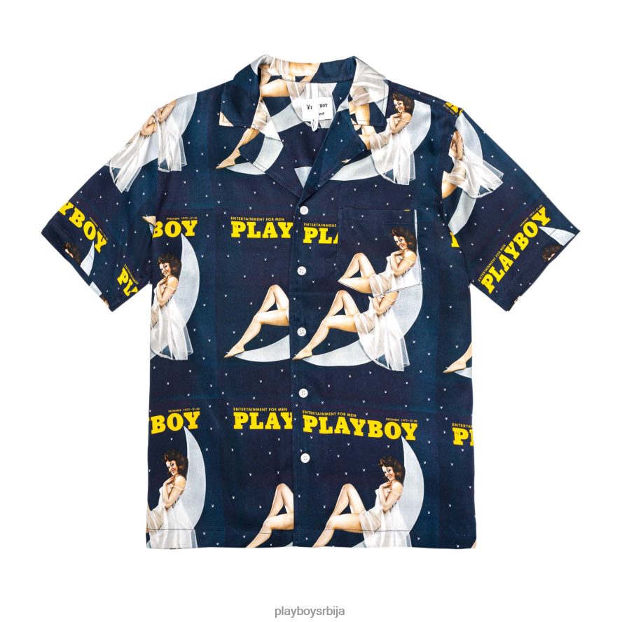 одећу Playboy соулланд децембар 1973 камп мајица морнарица мушкарци 2F84PF189