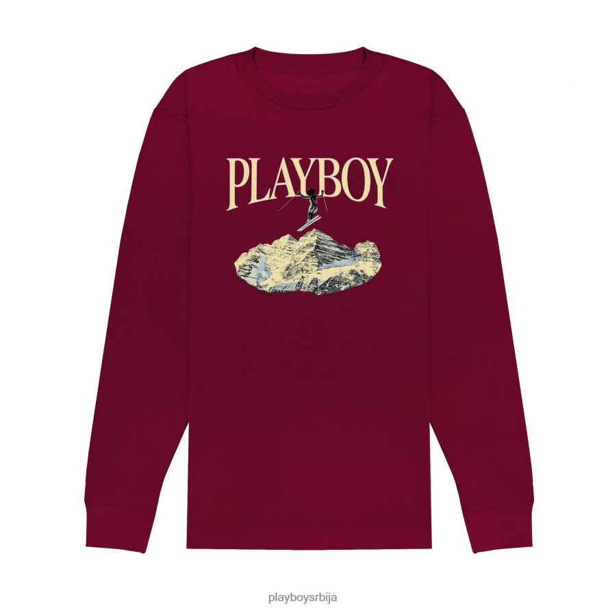одећу Playboy ски лонг слееве феат. Холи кувар из Девојке зиме 1984 мароон мушкарци 2F84PF106