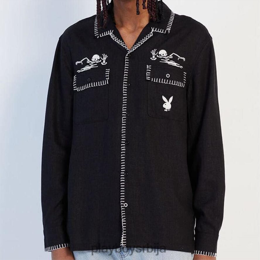 одећу Playboy локално становништво само мајица дугих рукава црн мушкарци 2F84PF144