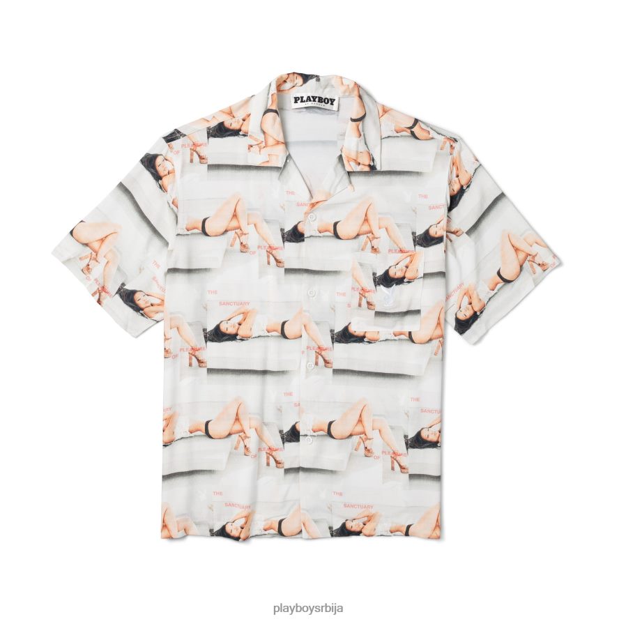 одећу Playboy кошуља логора светилишта бео мушкарци 2F84PF180