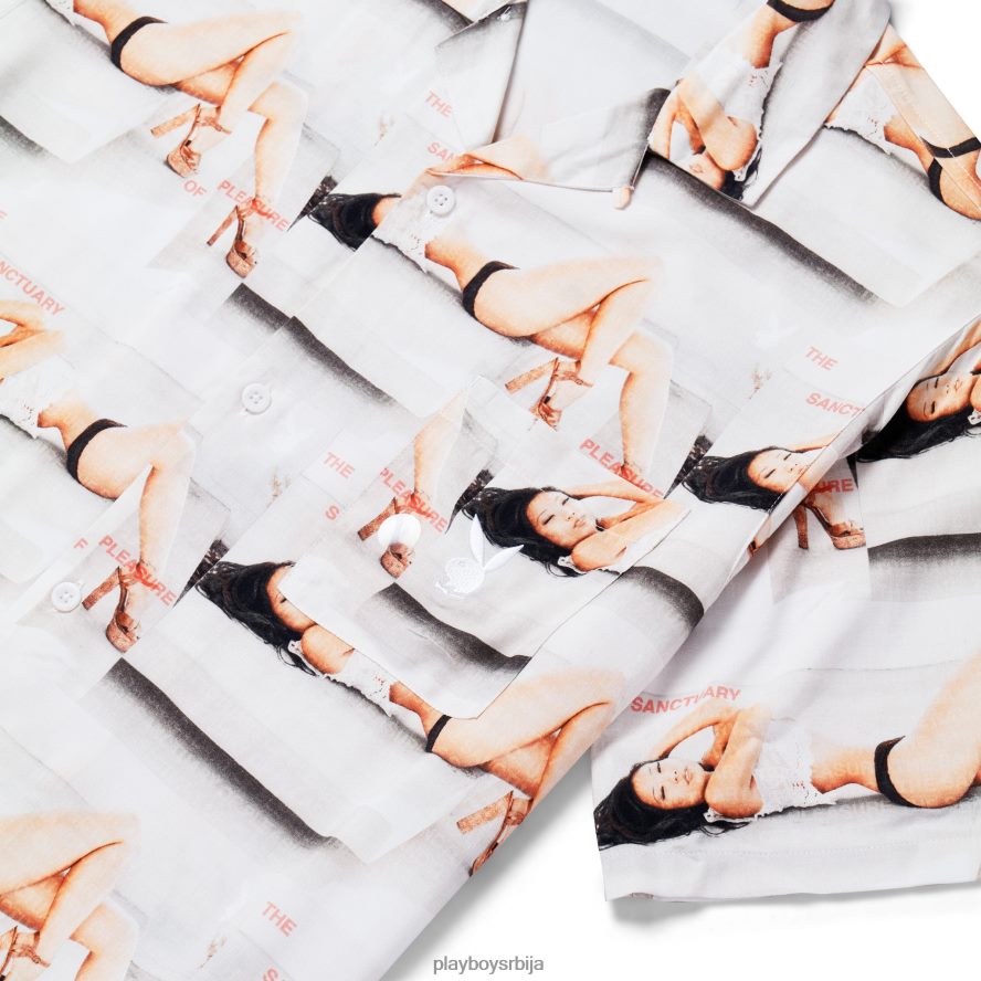 одећу Playboy кошуља логора светилишта бео мушкарци 2F84PF180