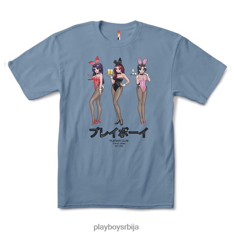 одећу Playboy мајица срећног сата токијског клуба шкриљасто плаво мушкарци 2F84PF49