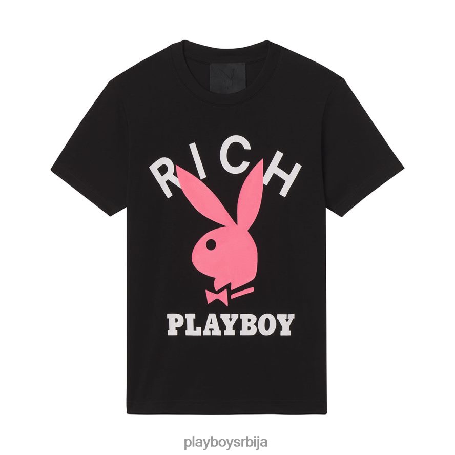 одећу Playboy x John Richmond мајица са логом црн мушкарци 2F84PF129